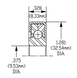 Экскиз подшипника Nice Ball Bearings (RBC Bearings) 8070VTE00